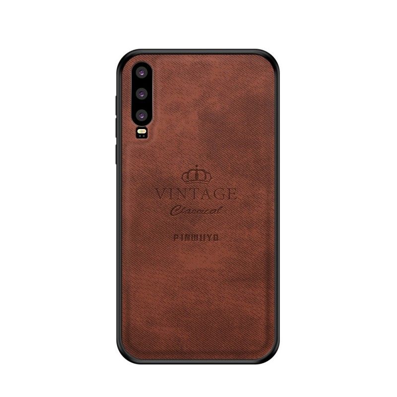 Hoesje Huawei P30 Grijs Zwart Eervolle Vintage