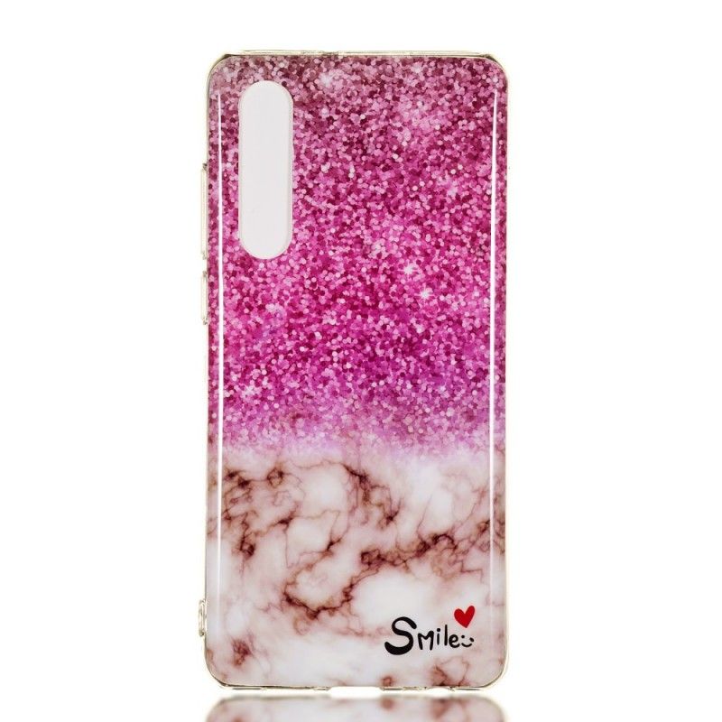 Hoesje Huawei P30 Marmeren Glitter En Glimlach