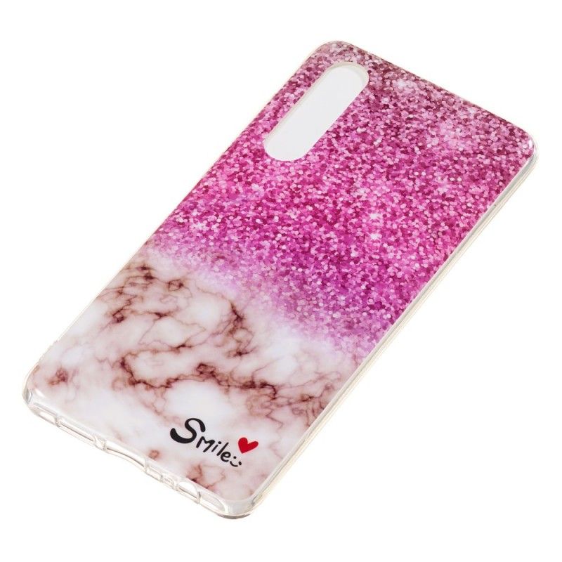 Hoesje Huawei P30 Marmeren Glitter En Glimlach