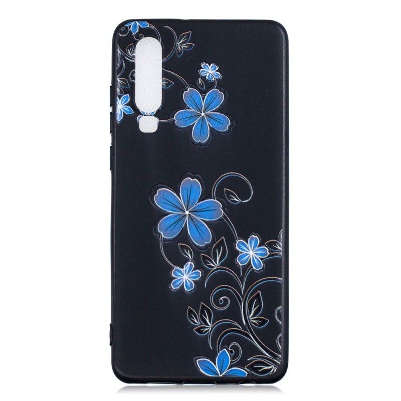 Hoesje Huawei P30 Telefoonhoesje Blauwe Bloemen