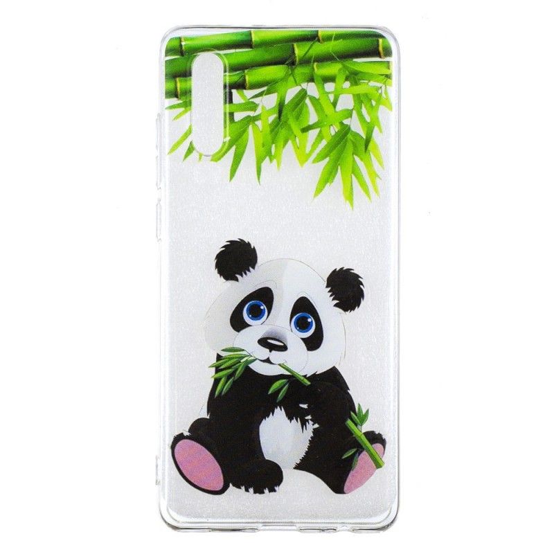 Hoesje Huawei P30 Telefoonhoesje Doorzichtige Panda Eet