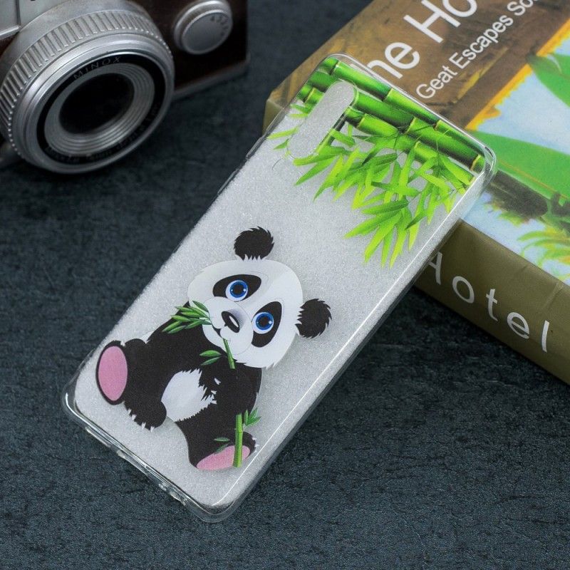 Hoesje Huawei P30 Telefoonhoesje Doorzichtige Panda Eet