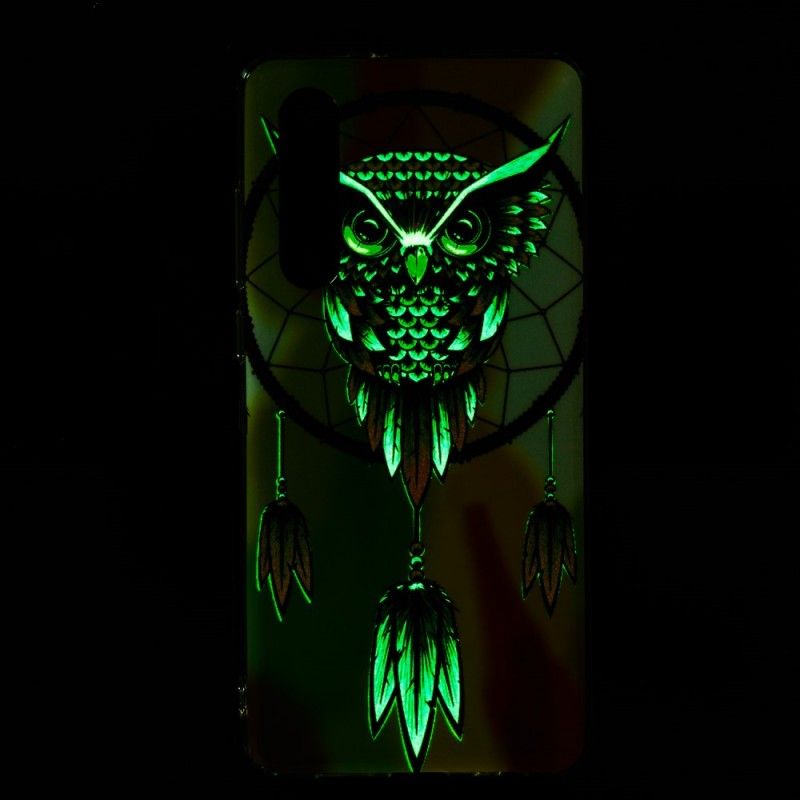 Hoesje Huawei P30 Telefoonhoesje Fluorescerende Uil Dromenvanger