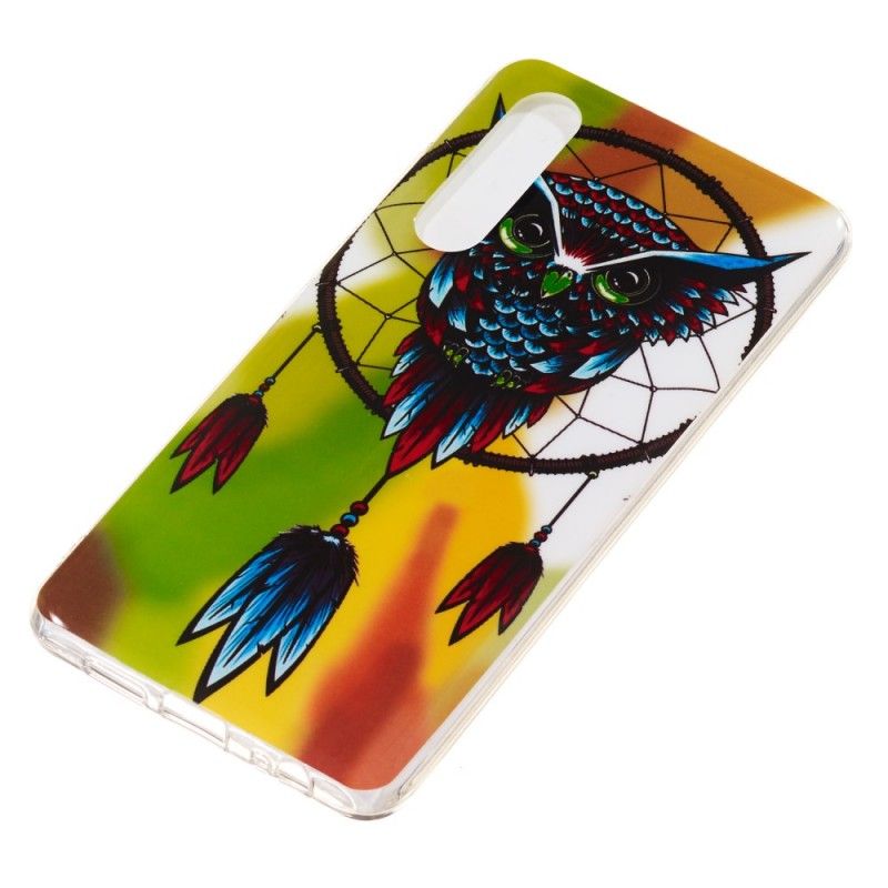 Hoesje Huawei P30 Telefoonhoesje Fluorescerende Uil Dromenvanger
