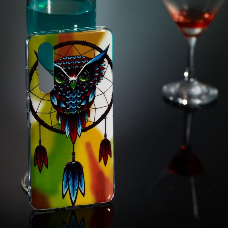 Hoesje Huawei P30 Telefoonhoesje Fluorescerende Uil Dromenvanger
