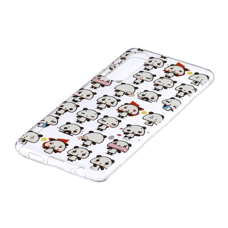 Hoesje Huawei P30 Telefoonhoesje Transparante Grappige Panda'S