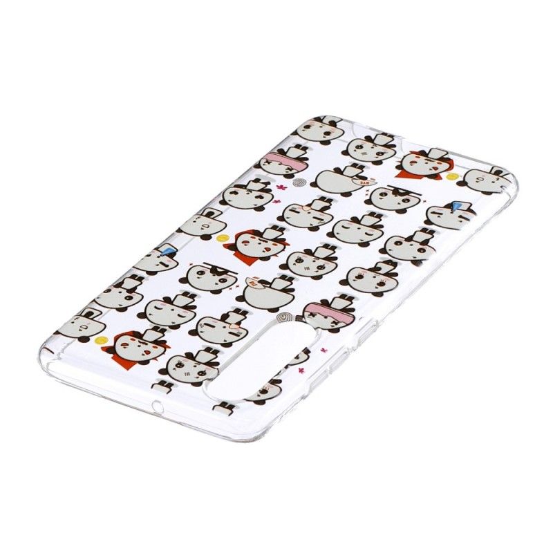 Hoesje Huawei P30 Telefoonhoesje Transparante Grappige Panda'S