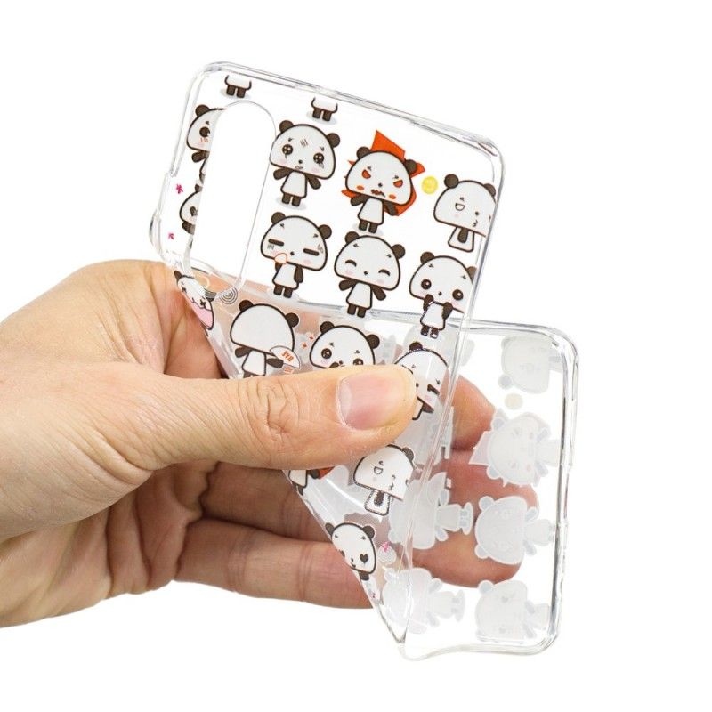 Hoesje Huawei P30 Telefoonhoesje Transparante Grappige Panda'S