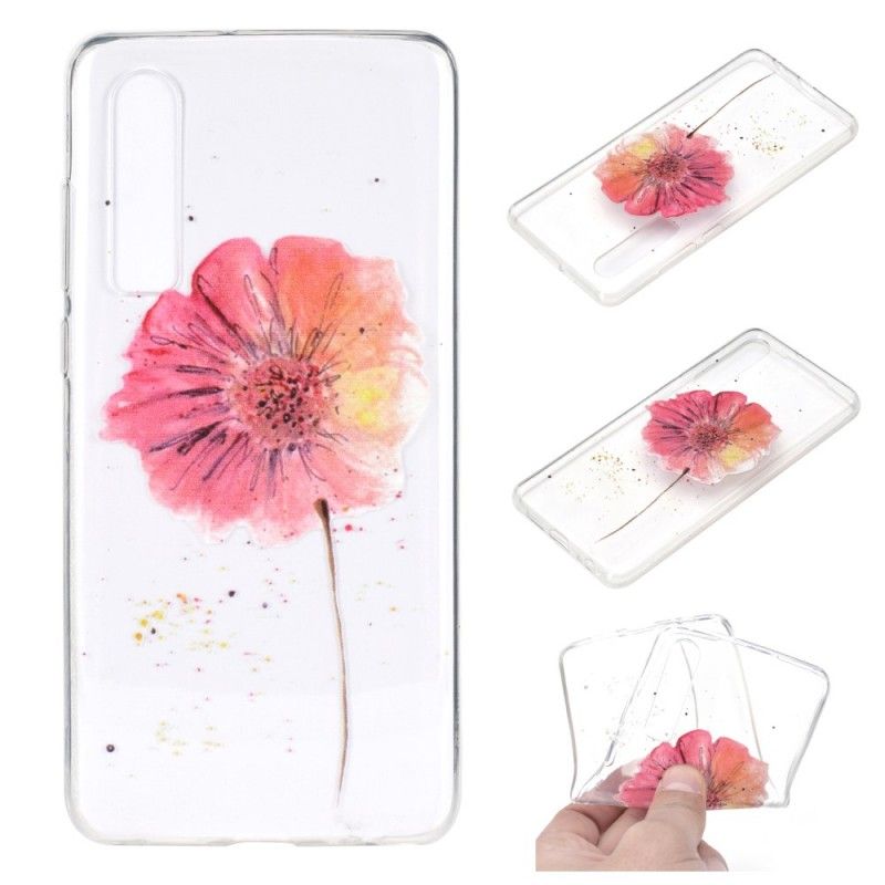 Hoesje Huawei P30 Transparante Aquarel Klaproos