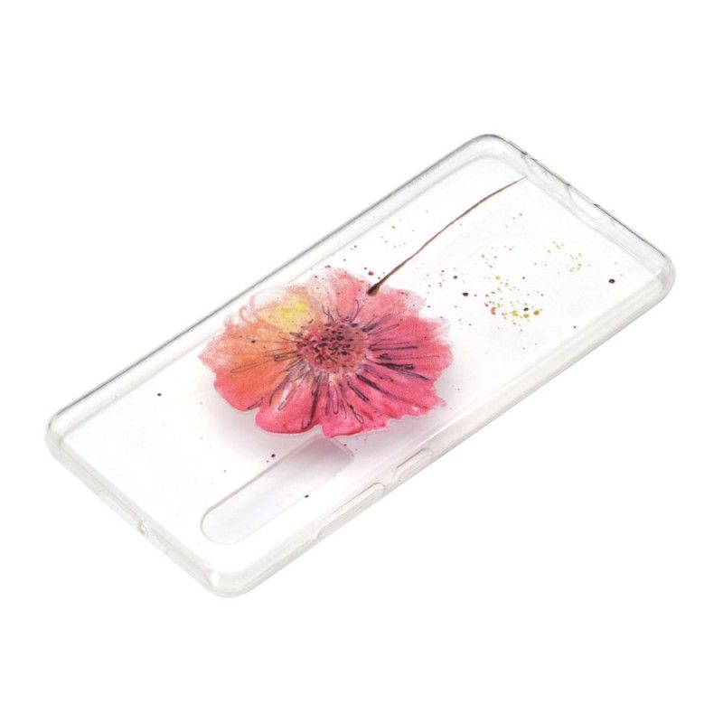 Hoesje Huawei P30 Transparante Aquarel Klaproos