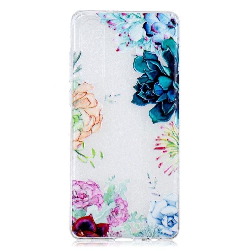 Hoesje Huawei P30 Transparante Aquarelbloemen