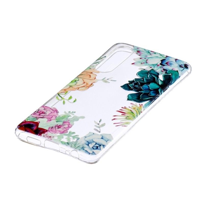 Hoesje Huawei P30 Transparante Aquarelbloemen