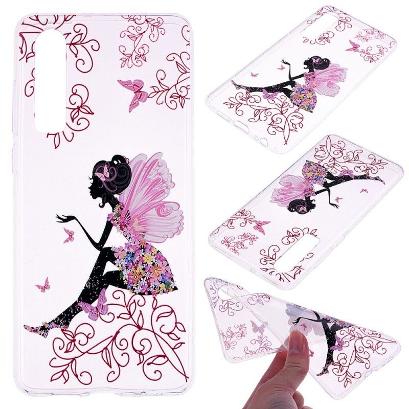 Hoesje Huawei P30 Transparante Bloemenfee