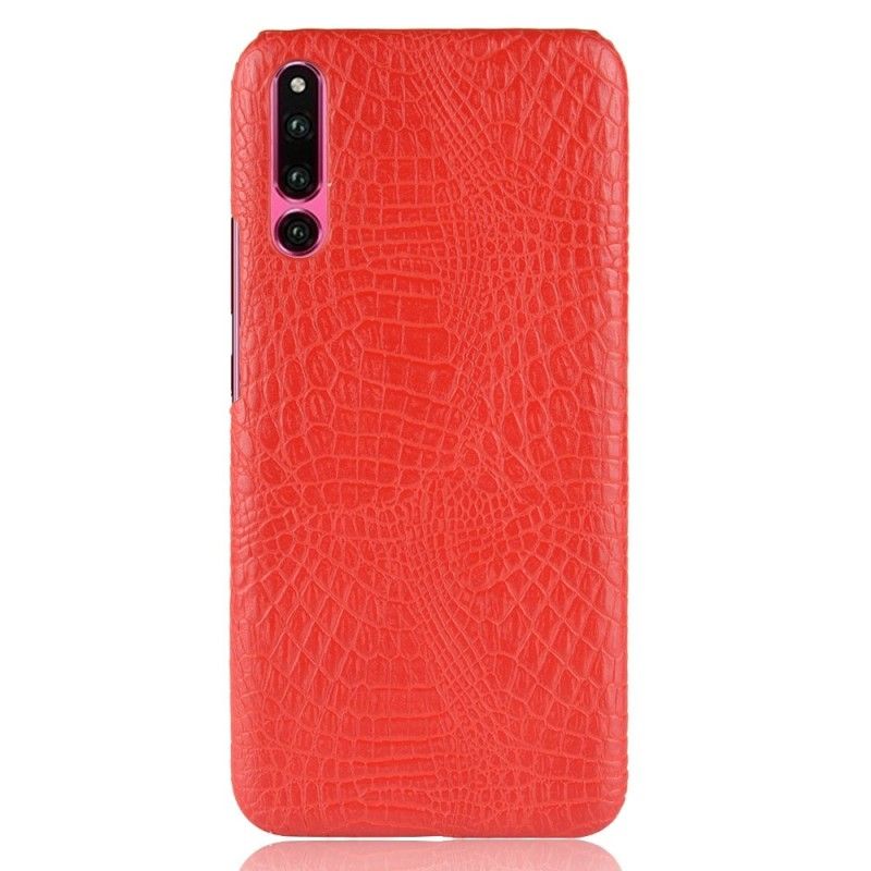 Hoesje Huawei P30 Wit Zwart Krokodillenhuideffect