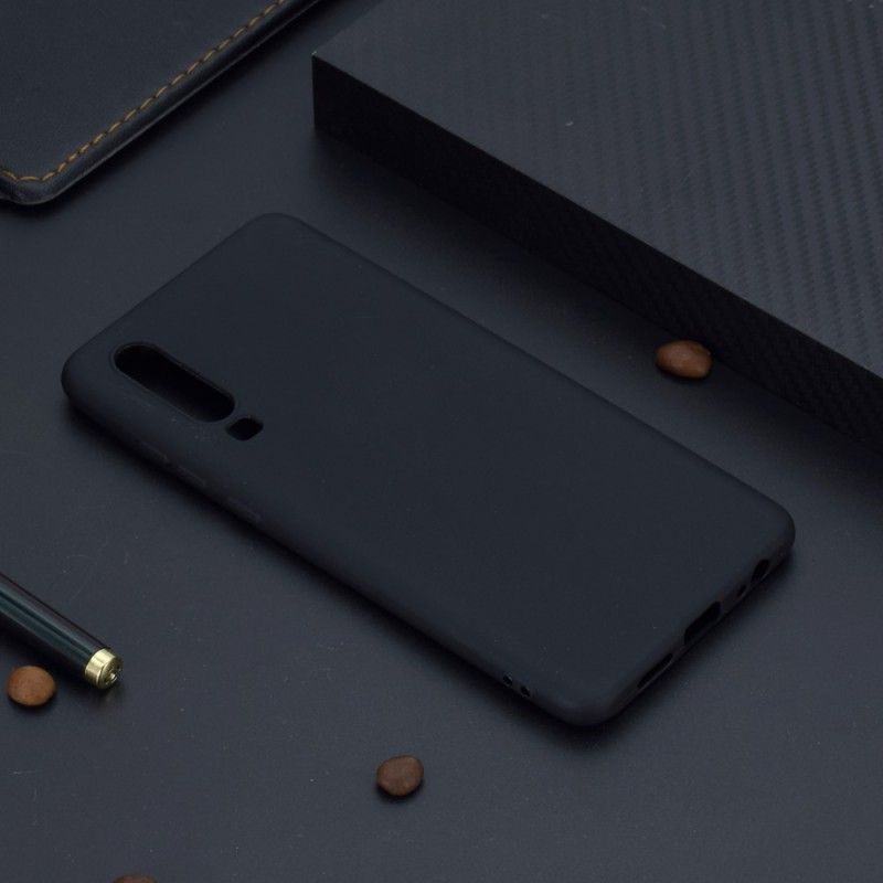 Hoesje Huawei P30 Wit Zwart Siliconen