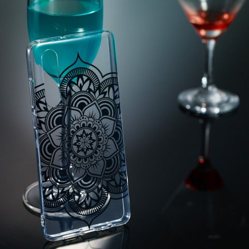 Hoesje Huawei P30 Zwarte Mandala Art