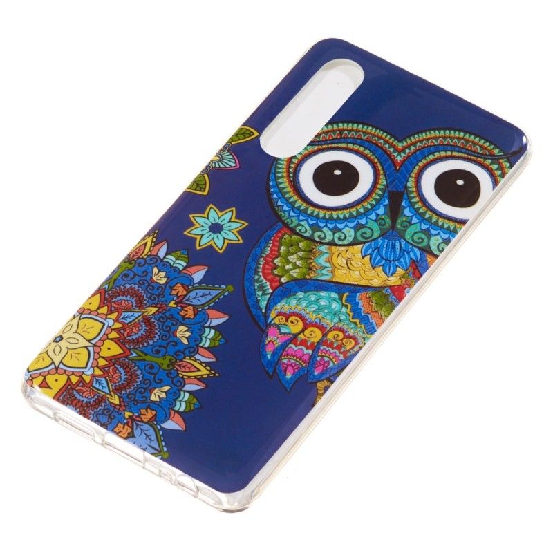 Hoesje voor Huawei P30 Fluorescerende Mandala-Uil