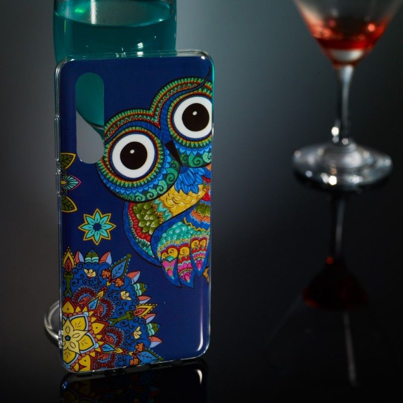 Hoesje voor Huawei P30 Fluorescerende Mandala-Uil