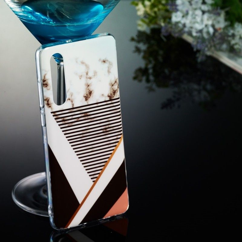 Hoesje voor Huawei P30 Marmereffect Lijngeometrie