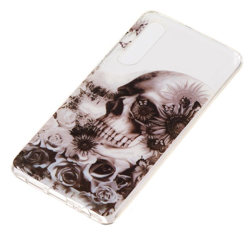 Hoesje voor Huawei P30 Transparant Gebloemde Schedel