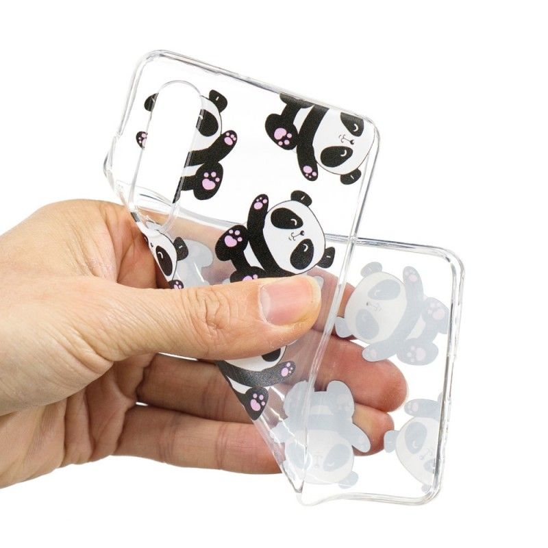 Hoesje voor Huawei P30 Transparante Panda'S Hebben Plezier