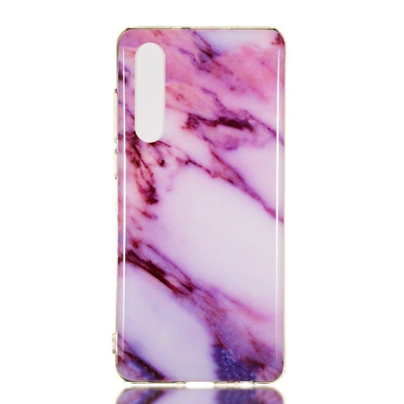 Hoesje voor Huawei P30 Wit Zwart Zeldzaam Marmer