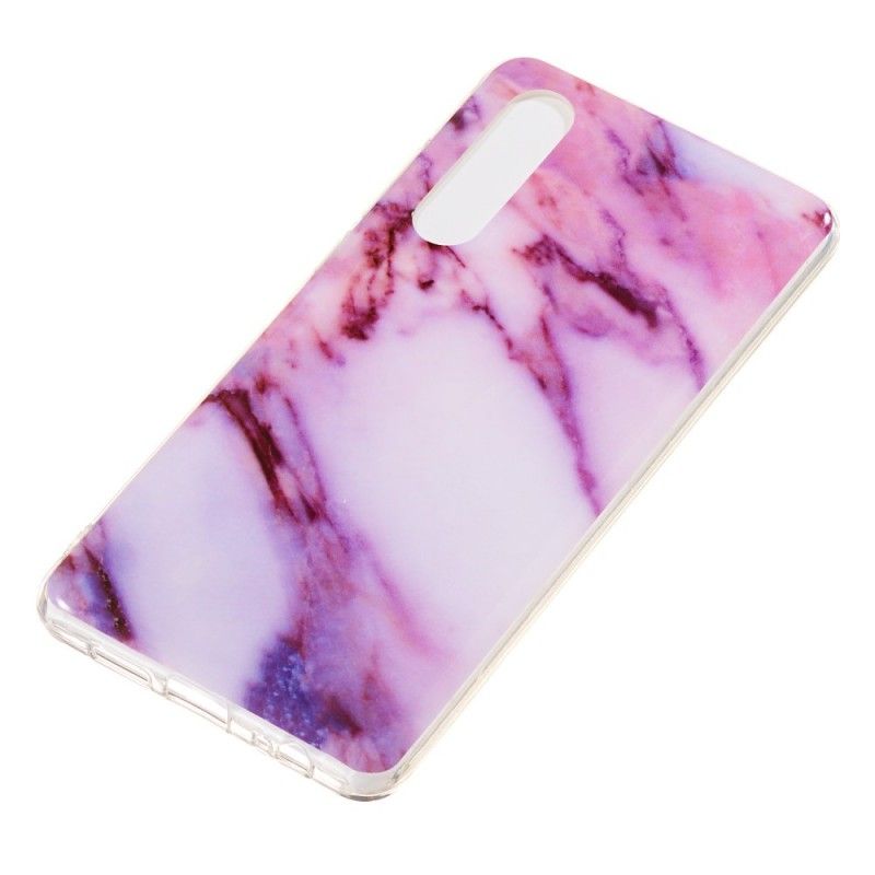 Hoesje voor Huawei P30 Wit Zwart Zeldzaam Marmer