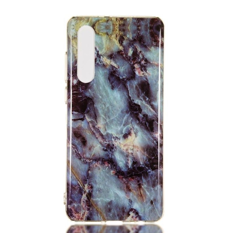 Hoesje voor Huawei P30 Wit Zwart Zeldzaam Marmer