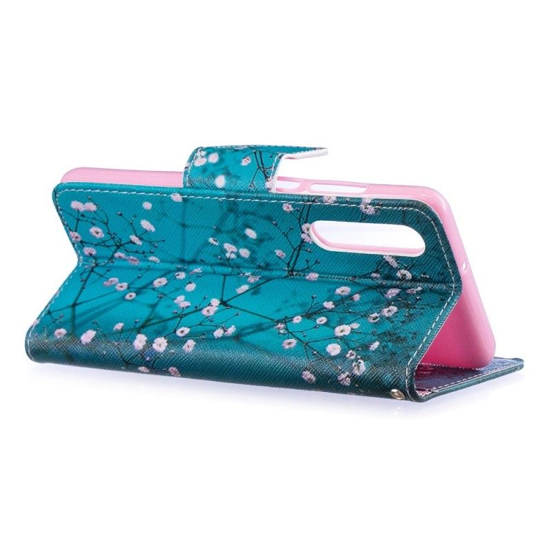 Leren Hoesje Huawei P30 Bloeiende Boom