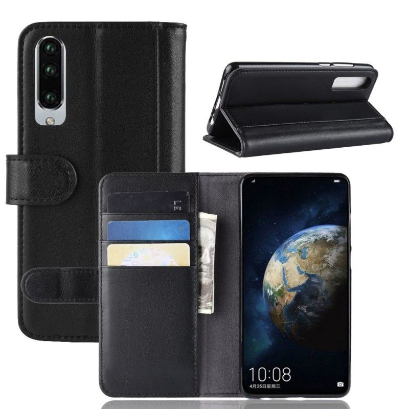 Leren Hoesje Huawei P30 Bruin Zwart Splitleer