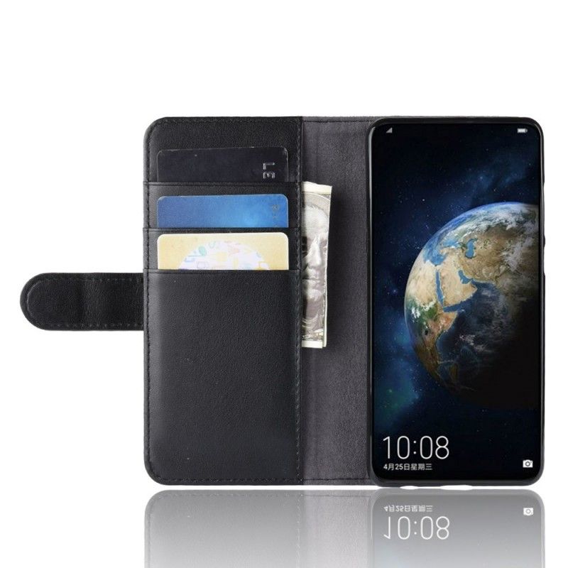Leren Hoesje Huawei P30 Bruin Zwart Splitleer