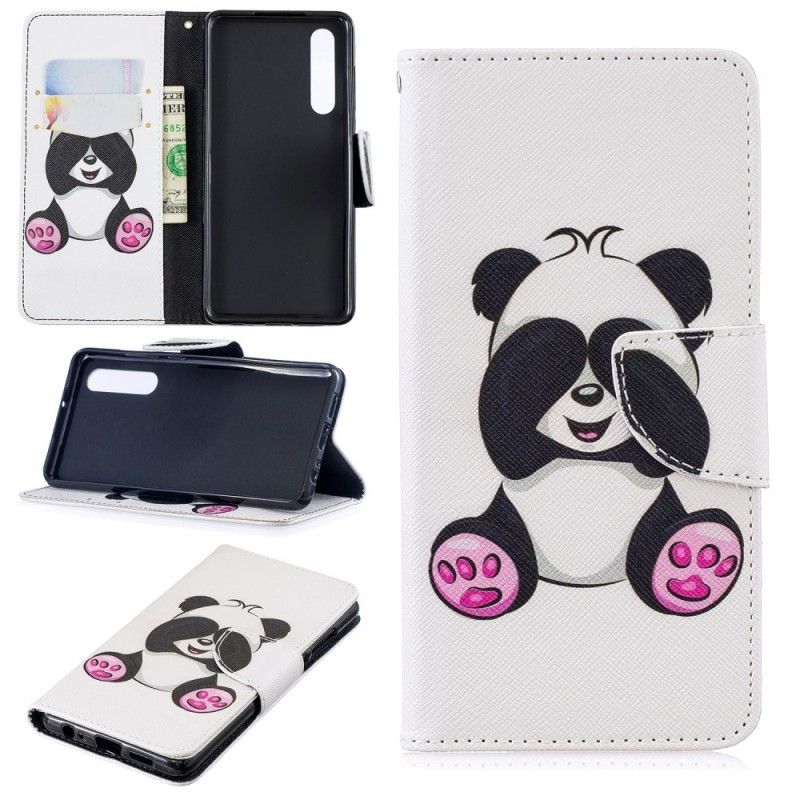 Leren Hoesje Huawei P30 Leuke Panda
