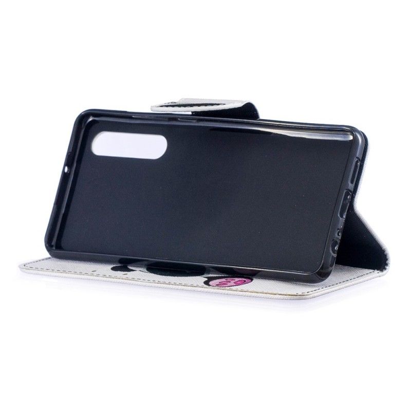 Leren Hoesje Huawei P30 Leuke Panda