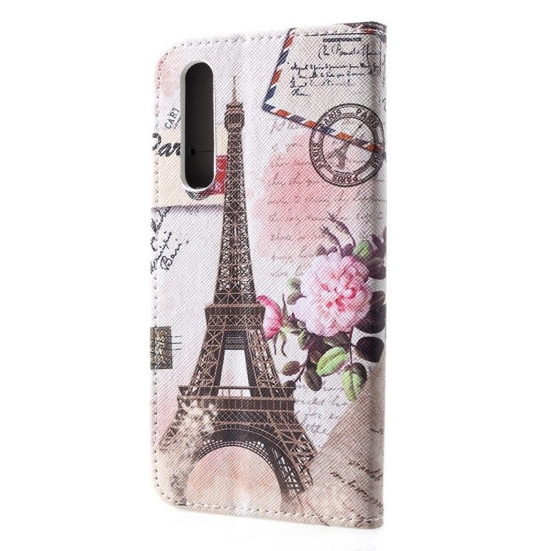 Leren Hoesje Huawei P30 Retro Eiffeltoren