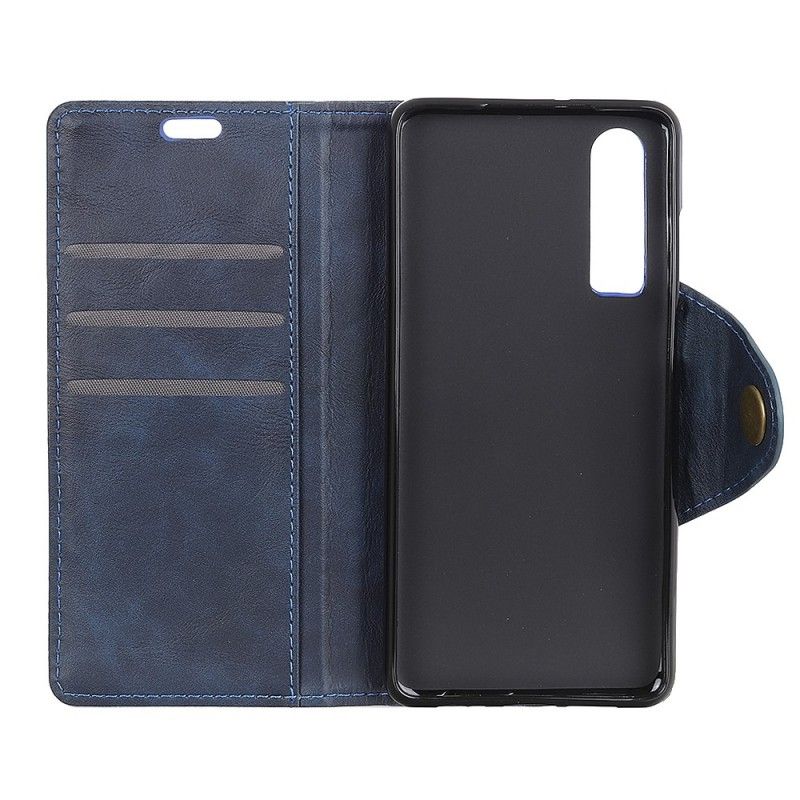 Leren Hoesje Huawei P30 Vintage Kunstleren Knoop