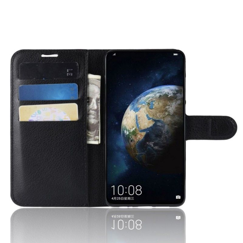 Leren Hoesje Huawei P30 Wit Zwart Klassiek