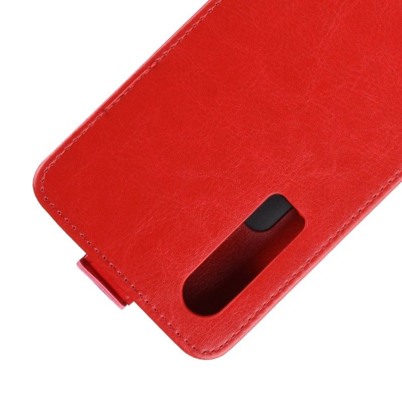 Leren Hoesje Huawei P30 Wit Zwart Opvouwbaar