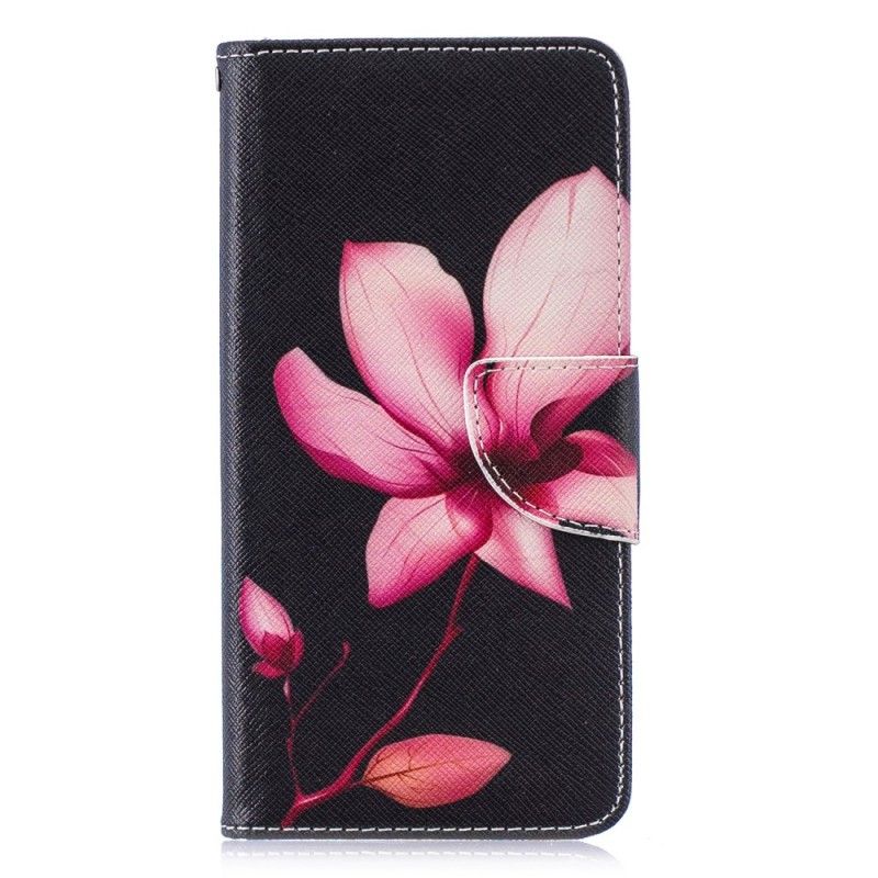 Leren Hoesje voor Huawei P30 Roze Bloem