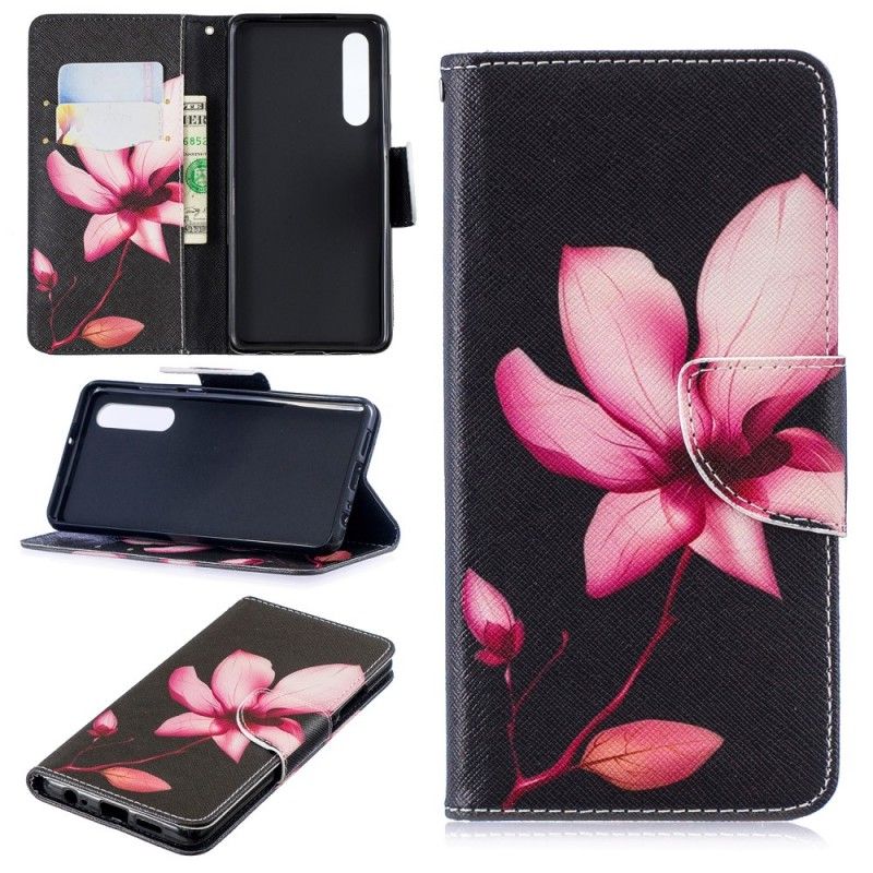 Leren Hoesje voor Huawei P30 Roze Bloem