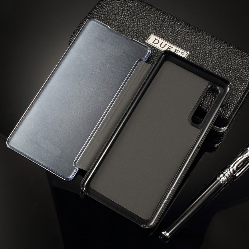Zichtafdekking Huawei P30 Lichtblauw Zwart Spiegel En Leereffect
