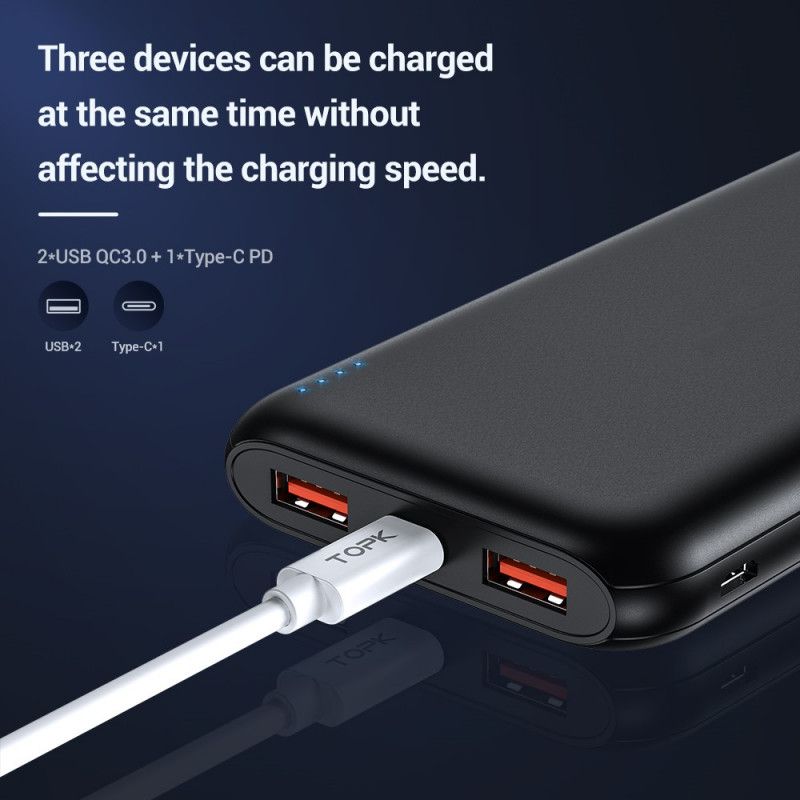Topk Externe Batterij Met Drie Poorten