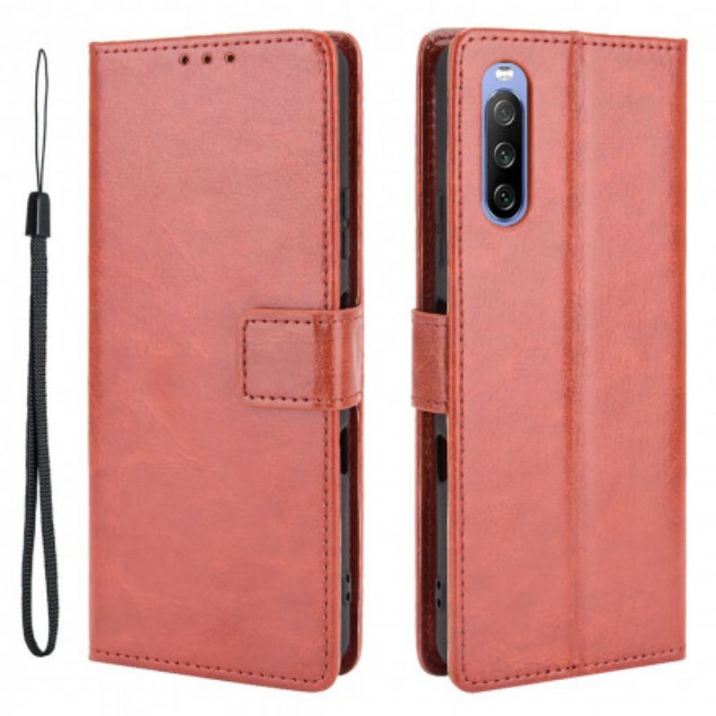 Flip Case Leren Sony Xperia 10 Iii Flitsend Kunstleer