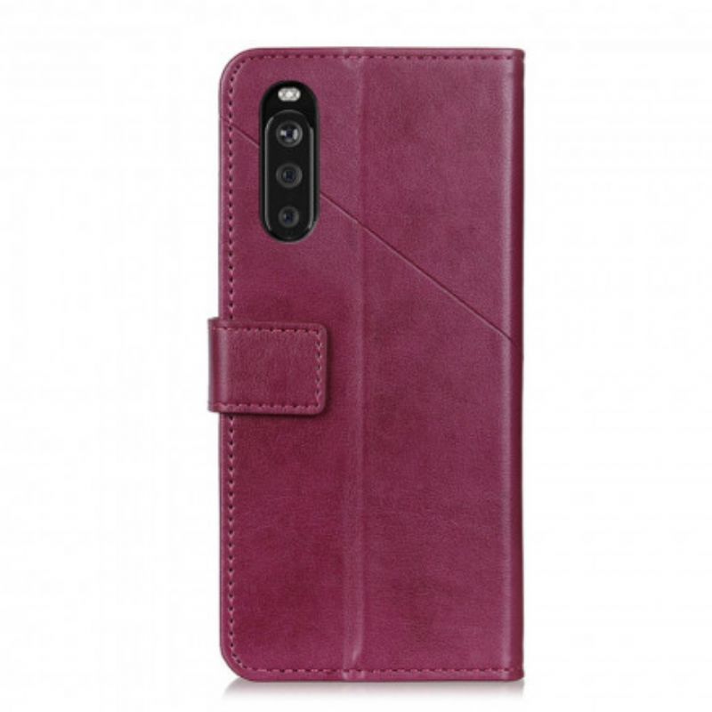 Flip Case Leren Sony Xperia 10 Iii Rivet X-ontwerp