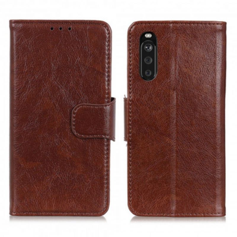 Flip Case Leren Sony Xperia 10 Iii Split Nappaleder