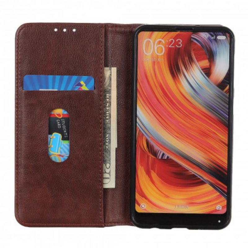 Folio-hoesje Sony Xperia 10 Iii Elegance Split Litchi Leer Bescherming Hoesje