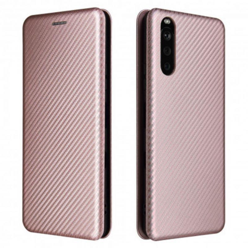 Folio-hoesje Sony Xperia 10 Iii Gekleurde Carbon Silicone