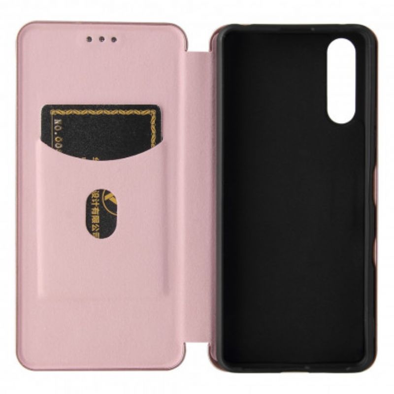 Folio-hoesje Sony Xperia 10 Iii Gekleurde Carbon Silicone