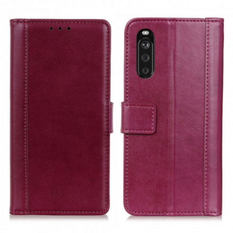 Folio-hoesje Sony Xperia 10 Iii Klassieke Leerstijl