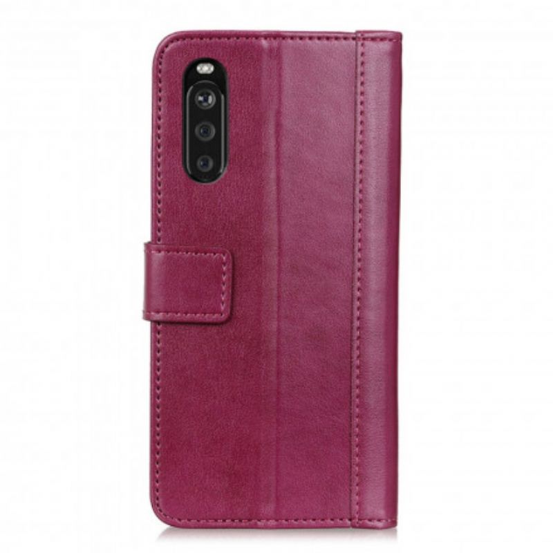 Folio-hoesje Sony Xperia 10 Iii Klassieke Leerstijl