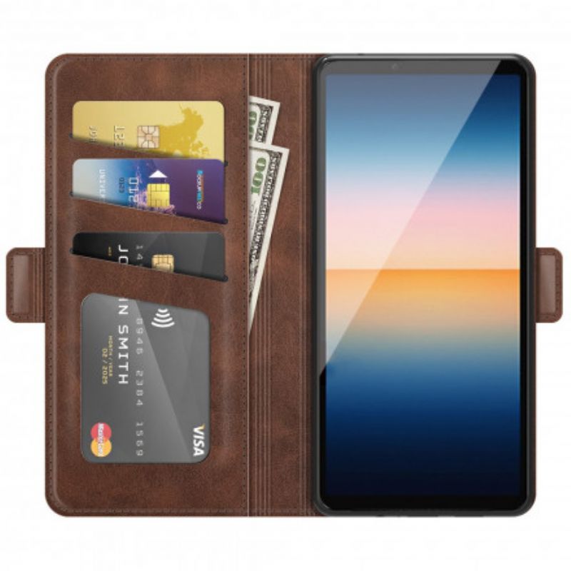 Folio-hoesje Sony Xperia 10 Iii Telefoonhoesje Klassieke Dubbele Klep